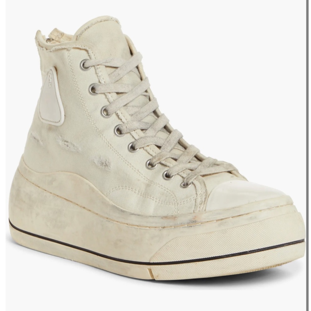 R13 Cream High-Top Sneakers